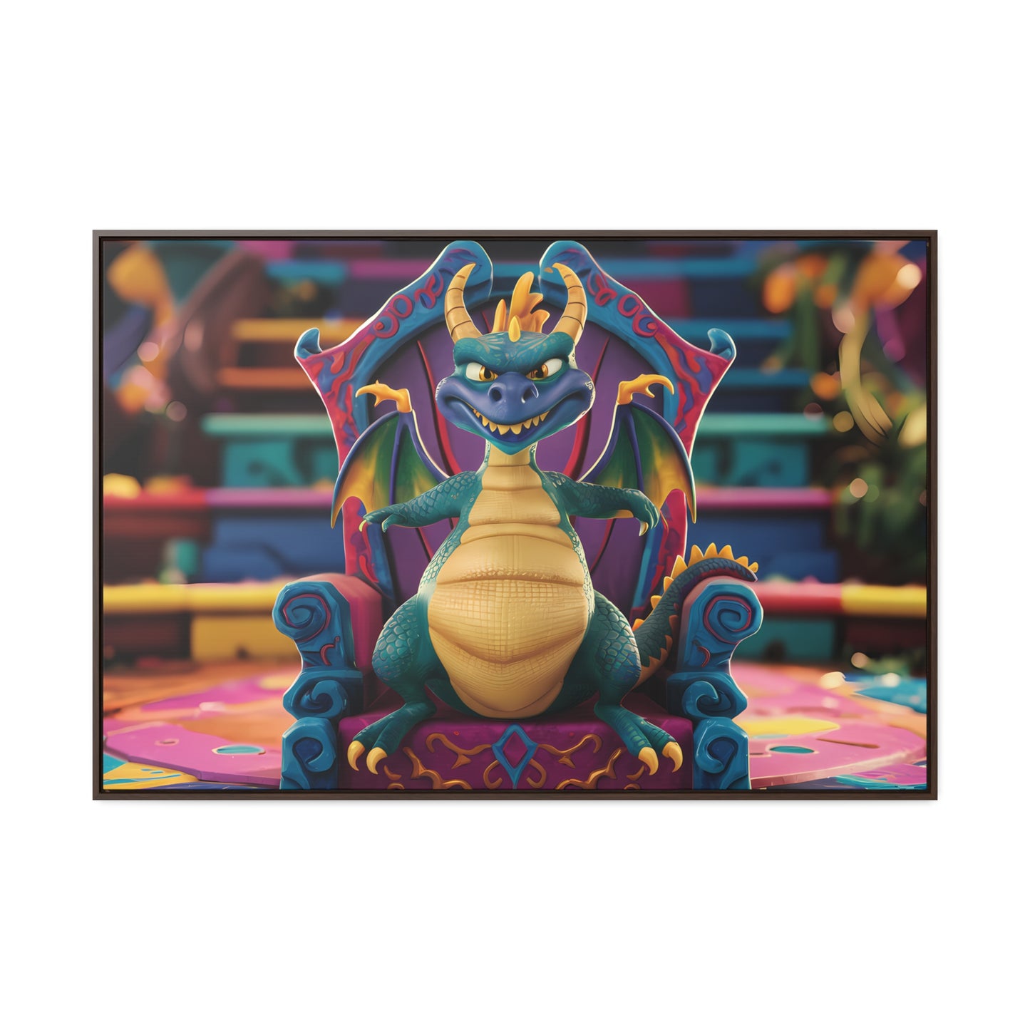 Dragon King on His Throne - Gallery Canvas Wraps, Horizontal Frame