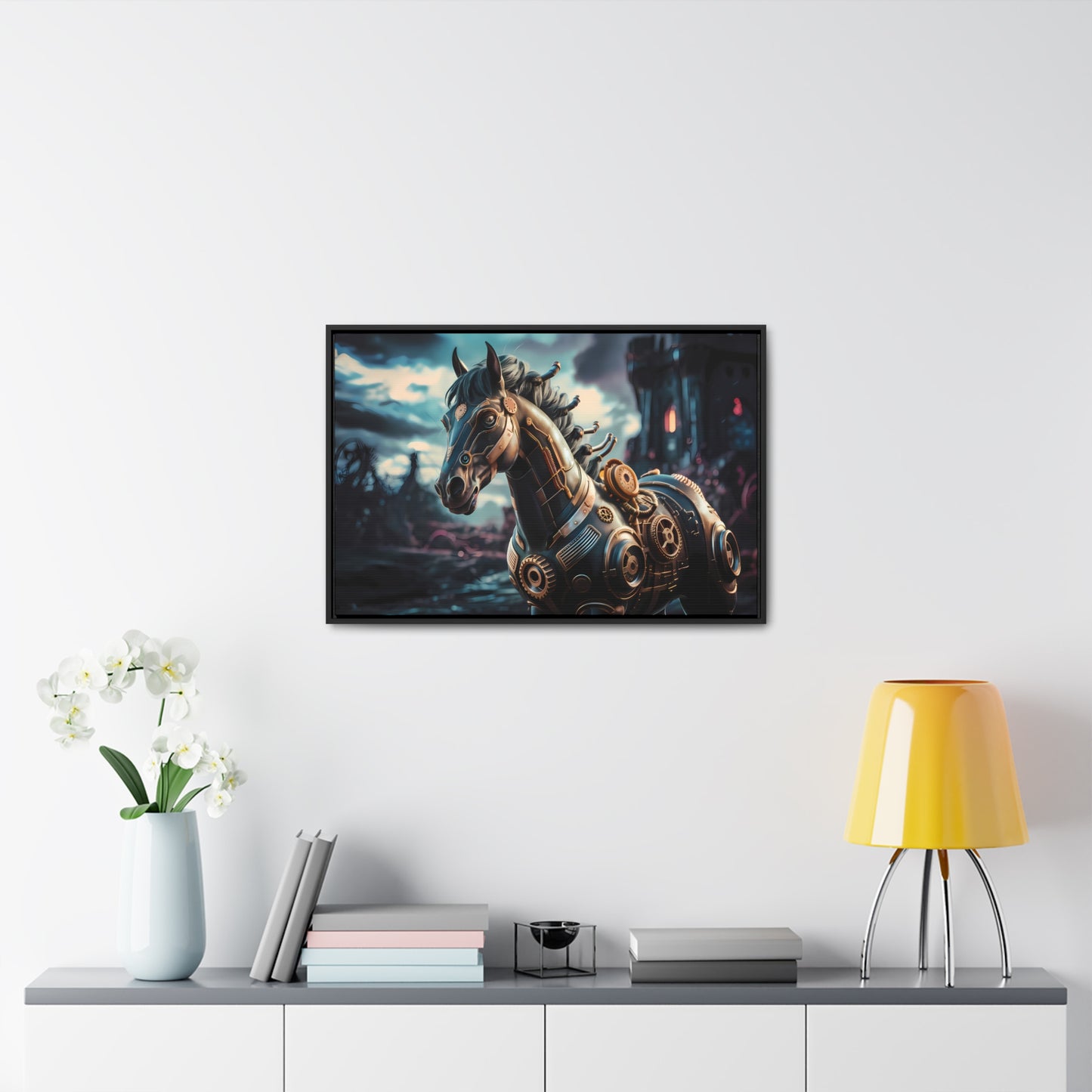 The Mechanical Steed of Dystopia - Gallery Canvas Wraps, Horizontal Frame