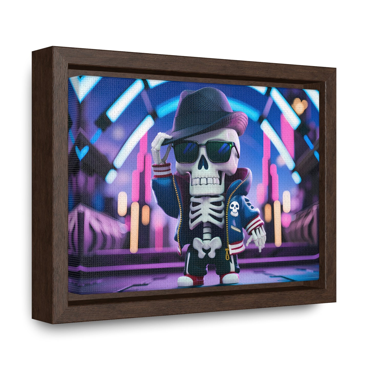 "Neon Skull Groove" - Gallery Canvas Wraps, Horizontal Frame