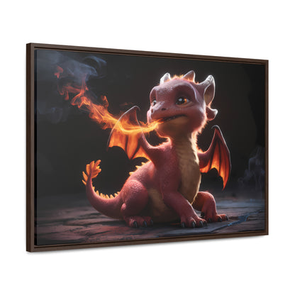 "Baby Dragon's First Flame" - Gallery Canvas Wraps, Horizontal Frame