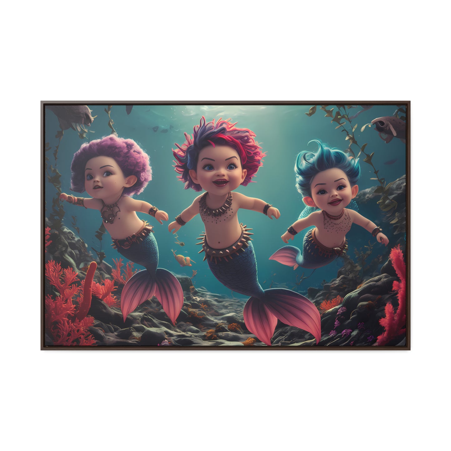 Aquatic Mischief - Gallery Canvas Wraps, Horizontal Frame