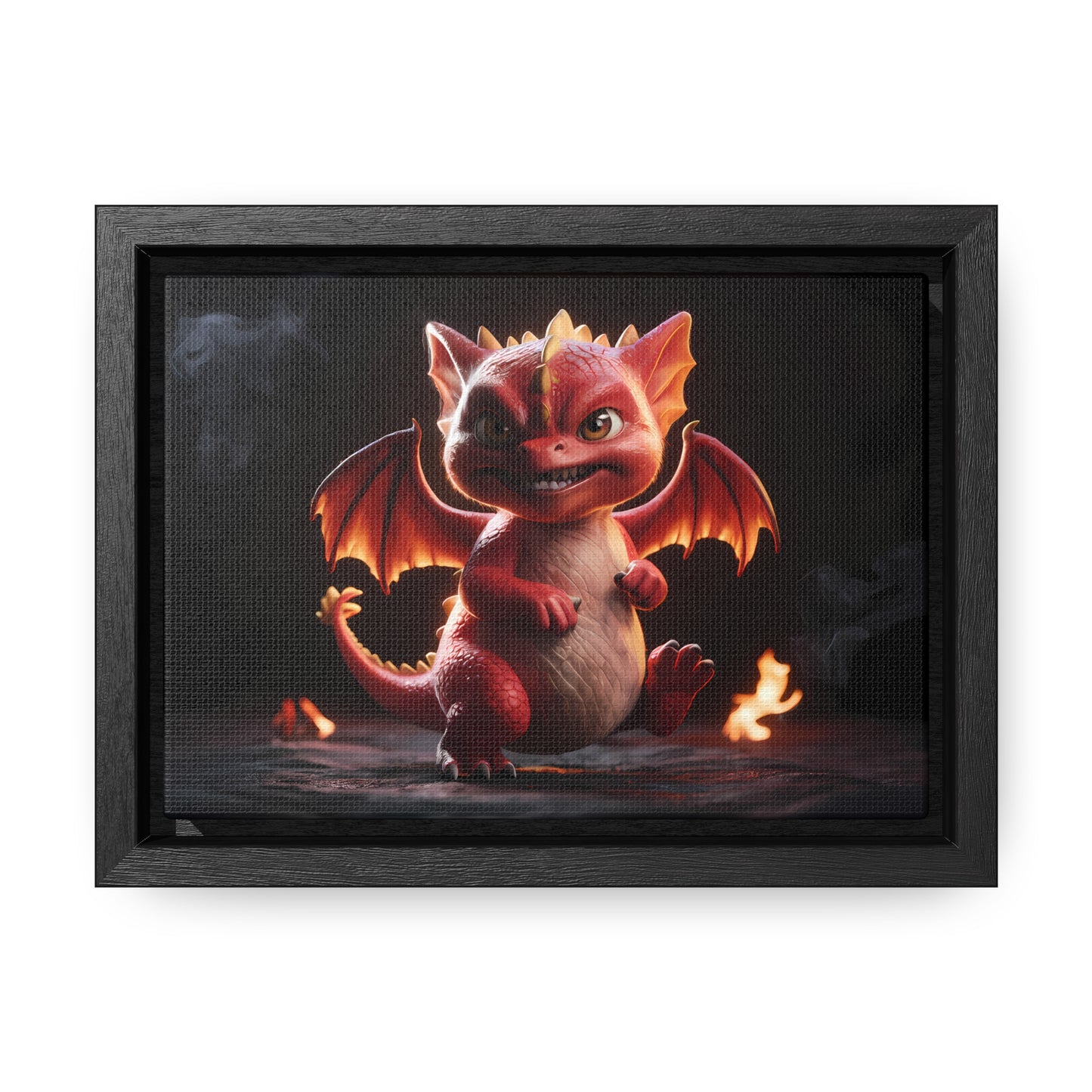 "Fiery Little Guardian" - Gallery Canvas Wraps, Horizontal Frame