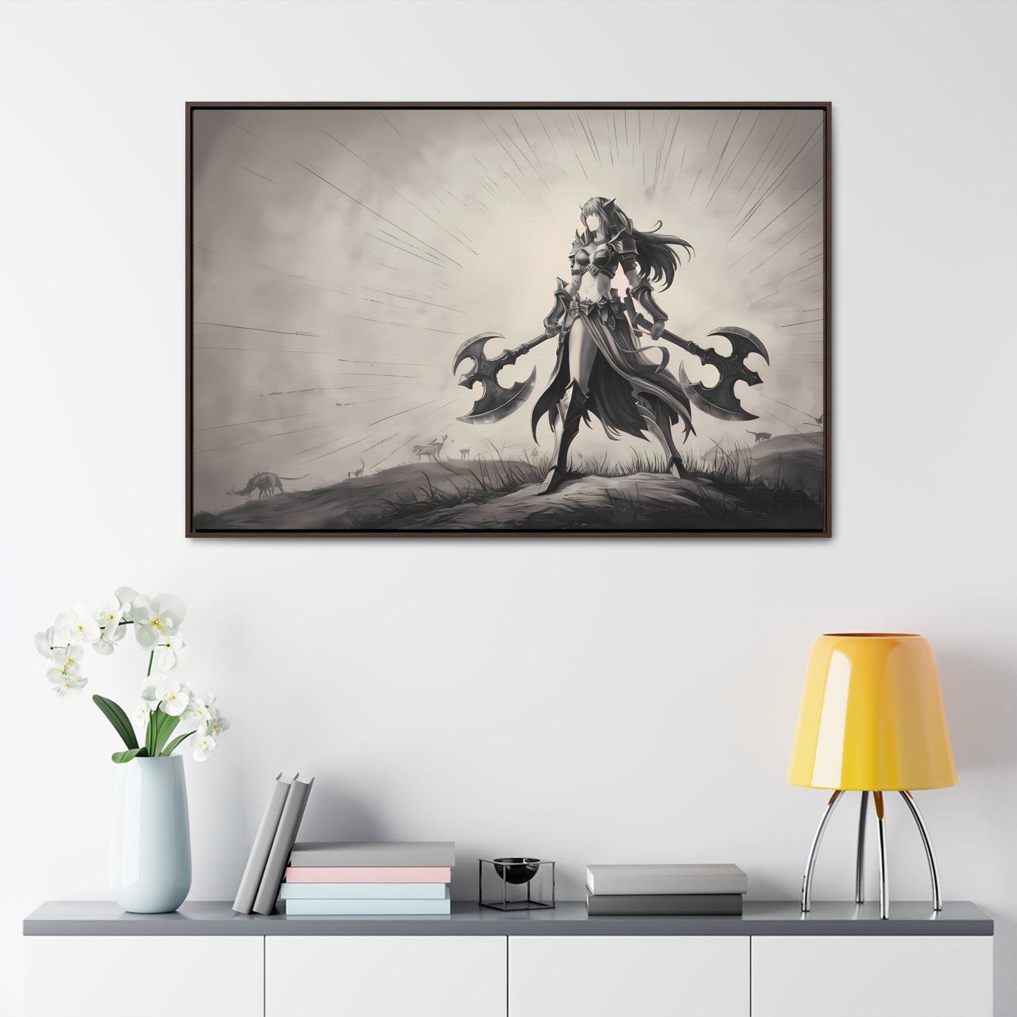 Warrior of the Twilight Plains - Gallery Canvas Wraps, Horizontal Frame