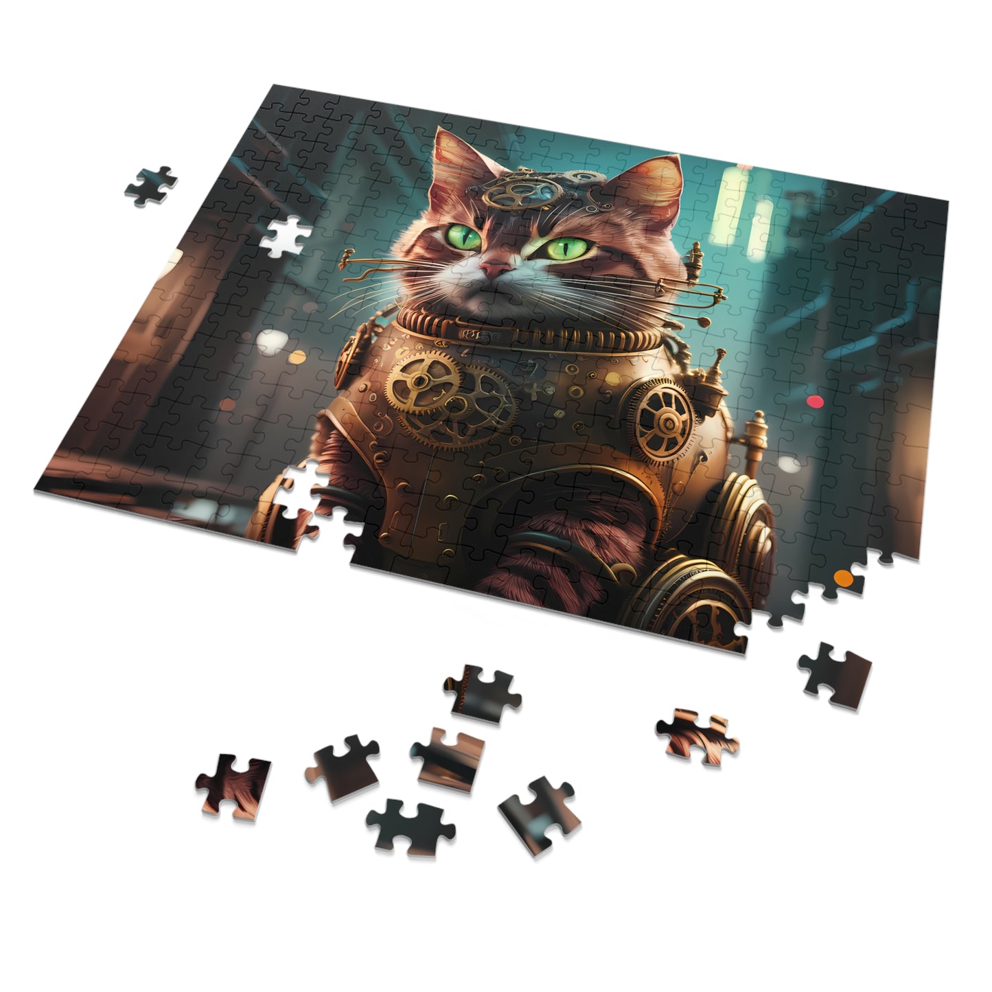 Jeff the Steampunk Cat - Jigsaw Puzzle (30, 110, 252, 500,1000-Piece)