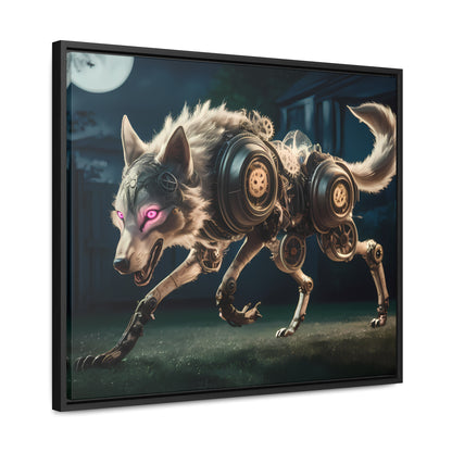 Cyberwolf Under the Moon - Gallery Canvas Wraps, Horizontal Frame