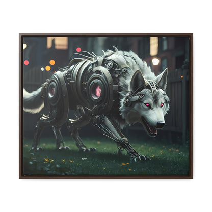 Cyber Wolf Sentinel - Gallery Canvas Wraps, Horizontal Frame