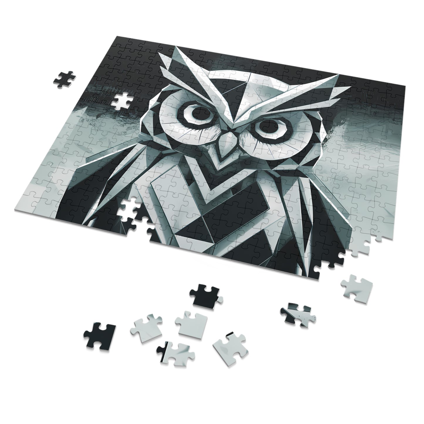 Geometric Owl in the Mist - Jigsaw Puzzle (30, 110, 252, 500,1000-Piece)