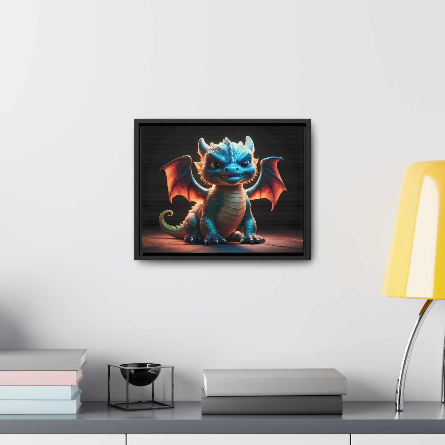 Fierce Baby Dragon Guardian - Gallery Canvas Wraps, Horizontal Frame