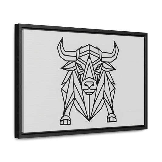 Geometric Bull - Gallery Canvas Wraps, Horizontal Frame