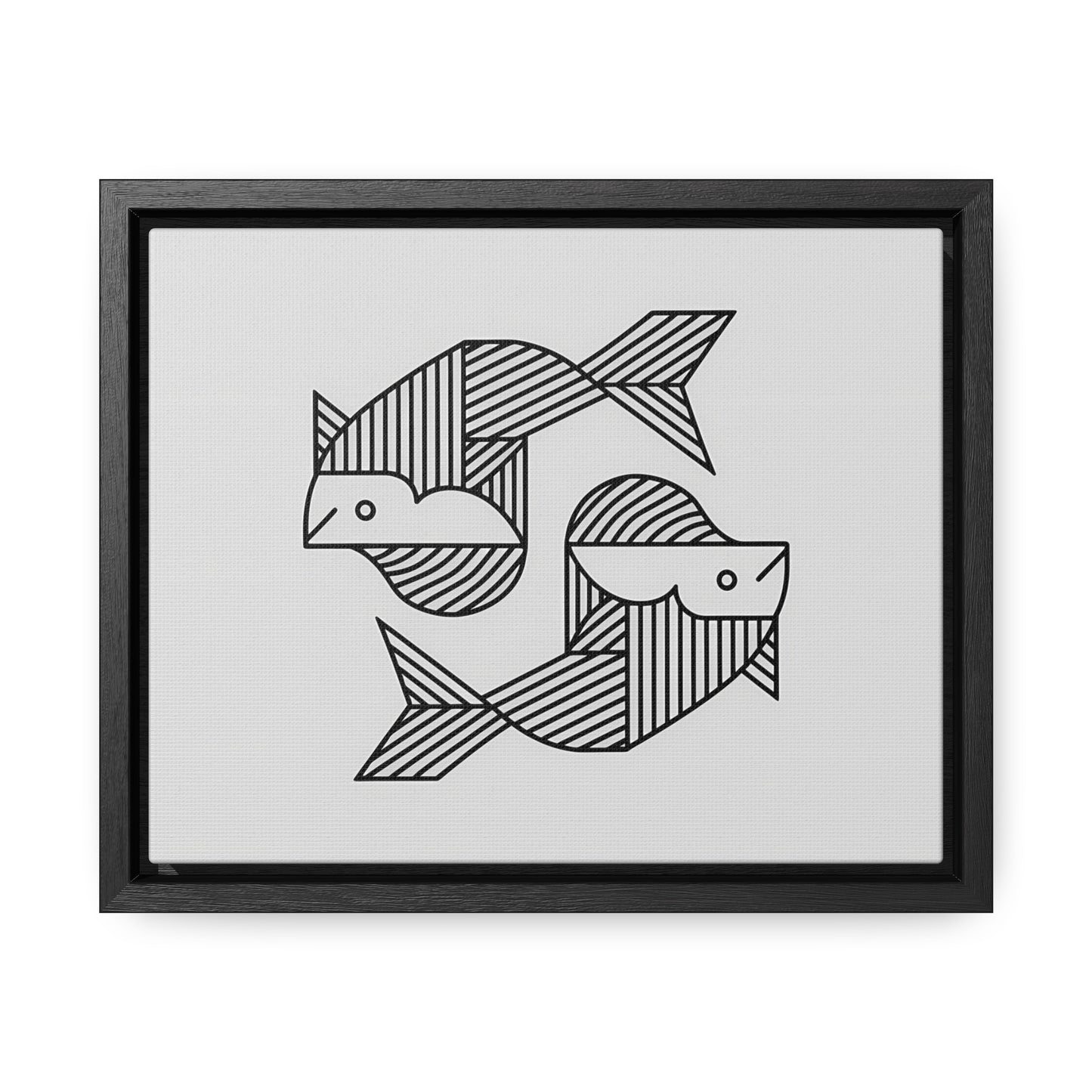 Pisces in Geometric Harmony - Gallery Canvas Wraps, Horizontal Frame