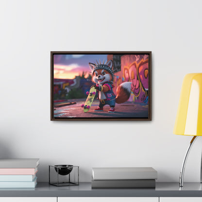 "Punk Skater Fox at Sunset" - Gallery Canvas Wraps, Horizontal Frame