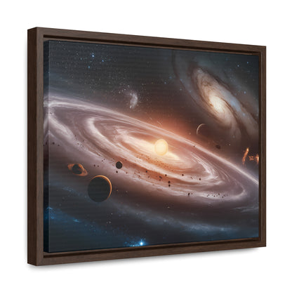 Celestial Symphony: The Dance of Galaxies and Planets - Gallery Canvas Wraps, Horizontal Frame