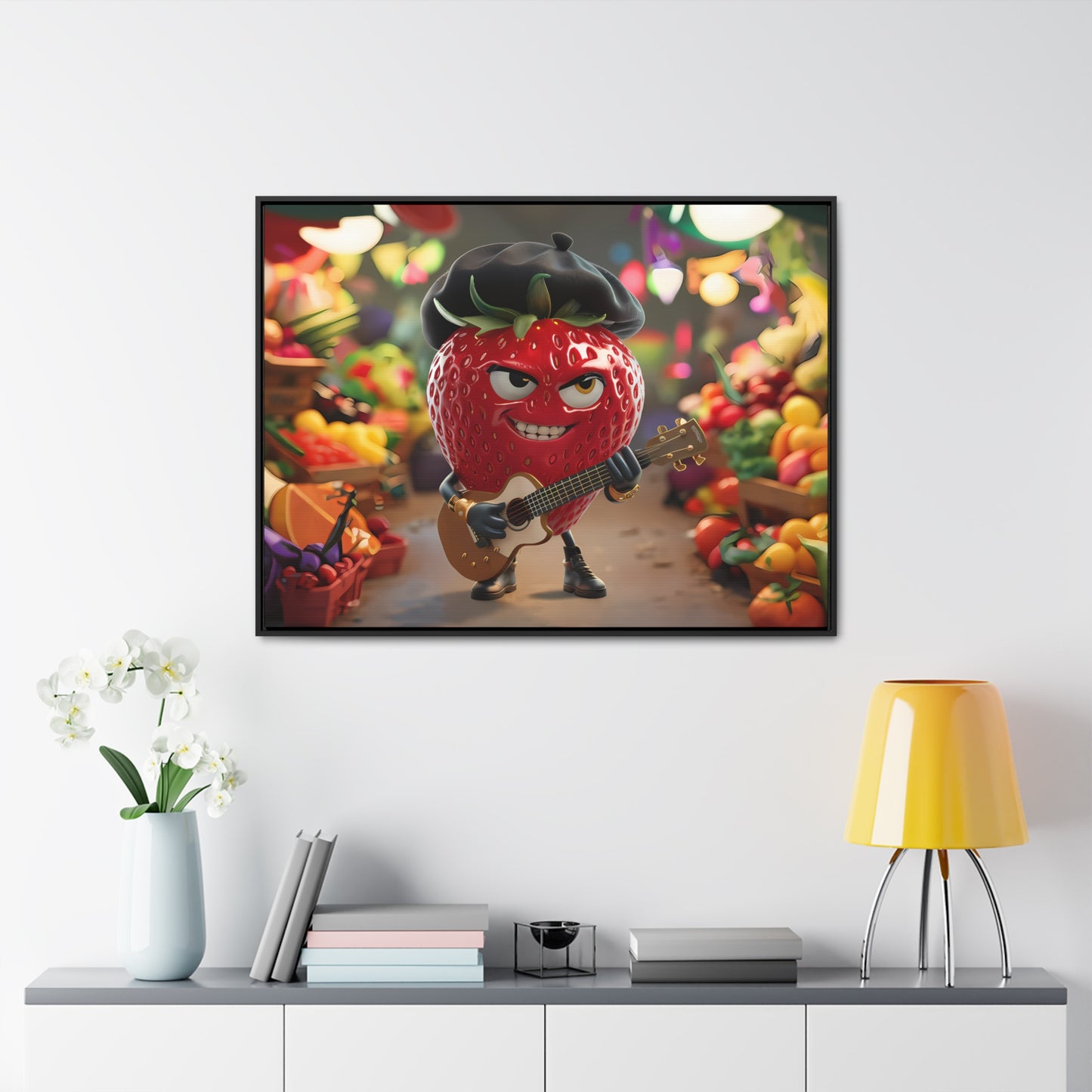 Strawberry Serenade in the Market - Gallery Canvas Wraps, Horizontal Frame