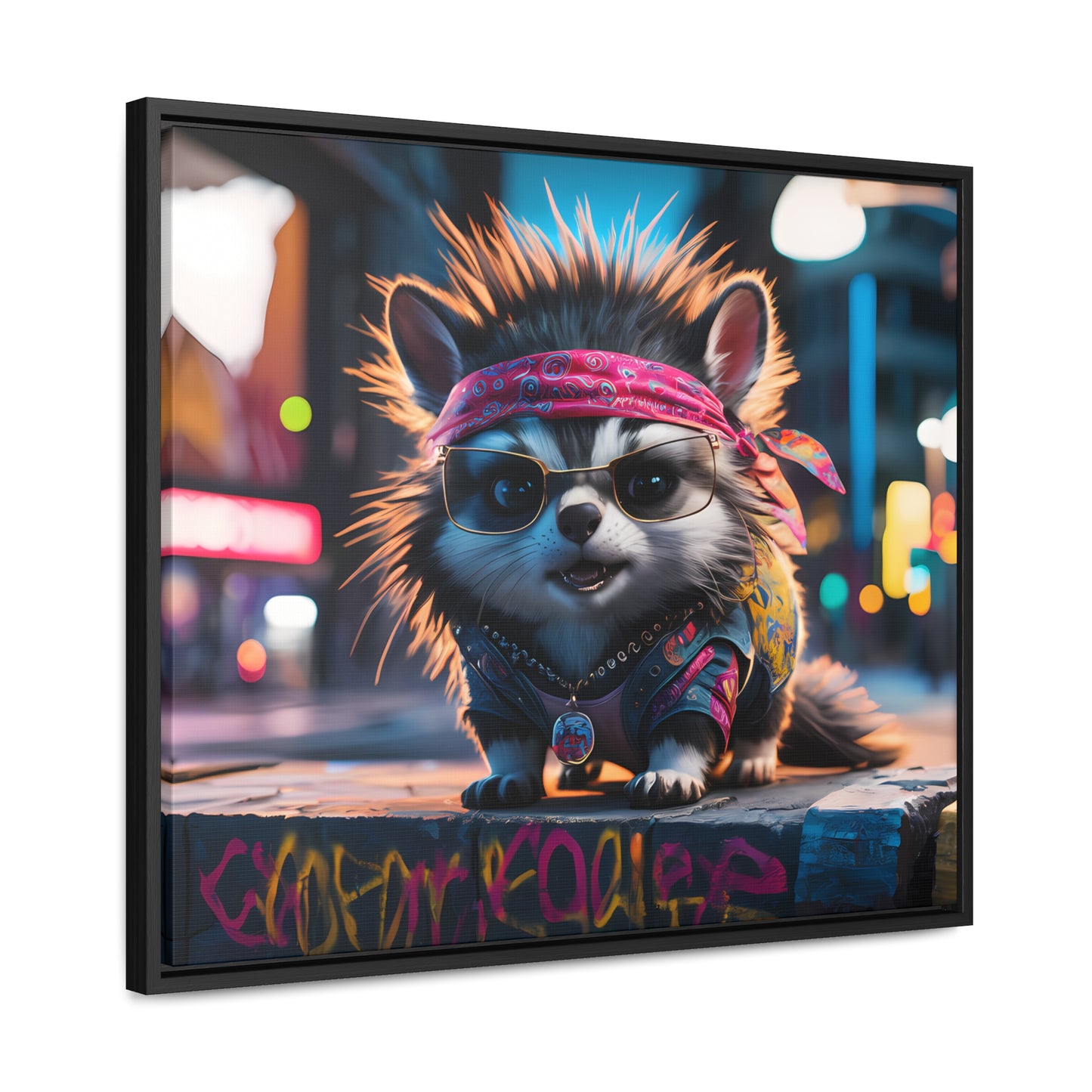 Rebel Pup on the Streets - Gallery Canvas Wraps, Horizontal Frame