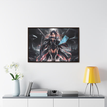 The Sentinel of Neon Skies - Gallery Canvas Wraps, Horizontal Frame