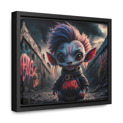 Rebel Gremlin in the Neon Alley - Gallery Canvas Wraps, Horizontal Frame