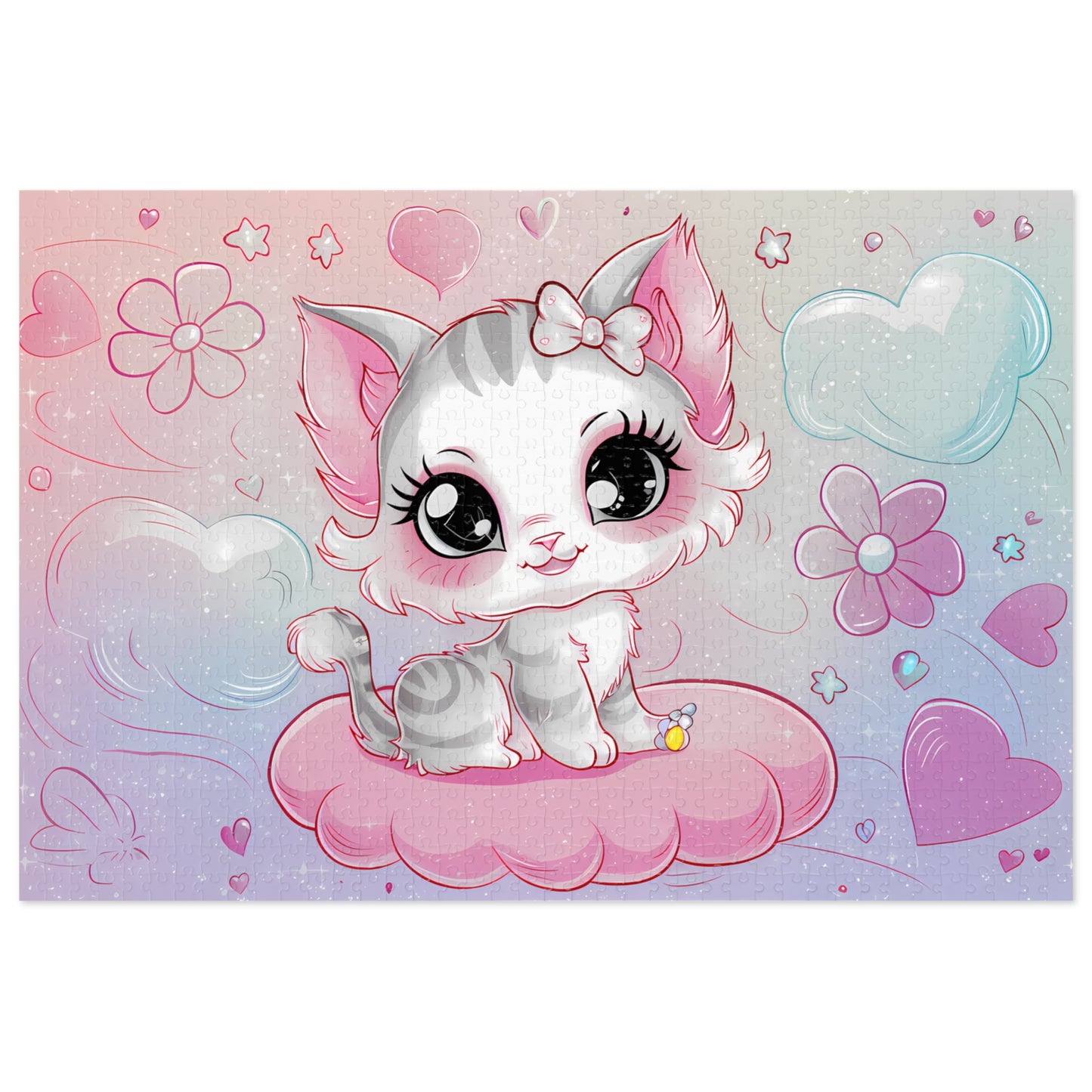 Dreamy Kitten on a Cloud - Jigsaw Puzzle (30, 110, 252, 500,1000-Piece)