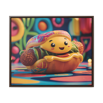 Cheerful Burger Adventure - Gallery Canvas Wraps, Horizontal Frame