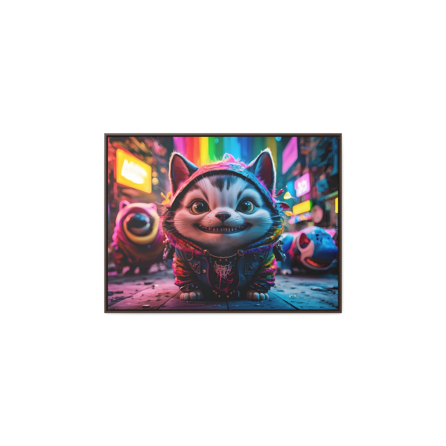 Cyberpunk Alley Cat Adventures - Gallery Canvas Wraps, Horizontal Frame