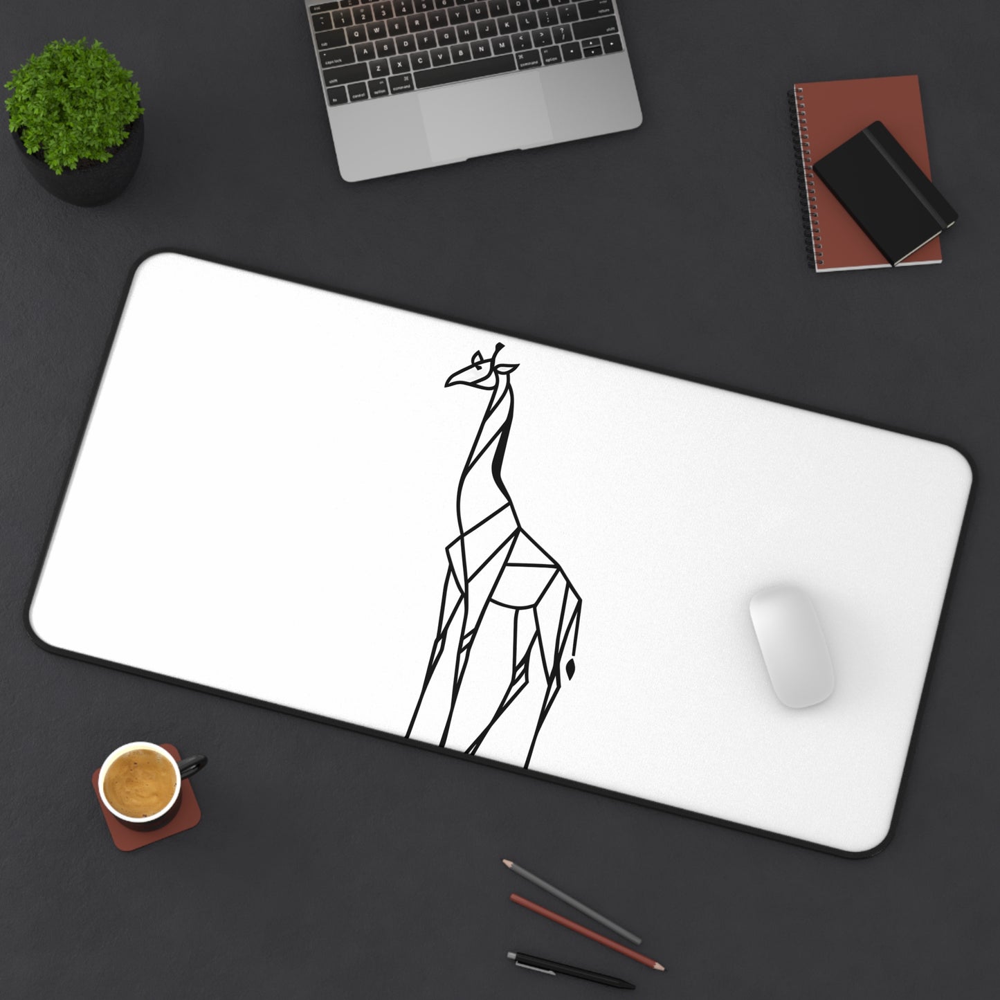 "Geometric Giraffe" - Desk Mat