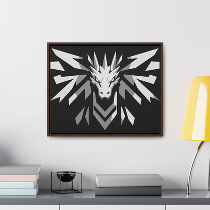 "Silver Dragon Crest" - Gallery Canvas Wraps, Horizontal Frame