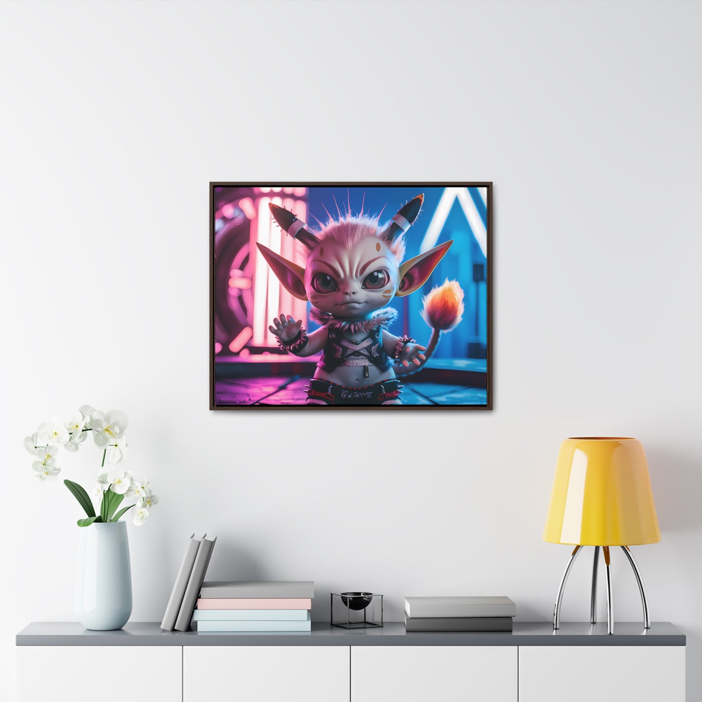 Neon Punk Guardian - Gallery Canvas Wraps, Horizontal Frame