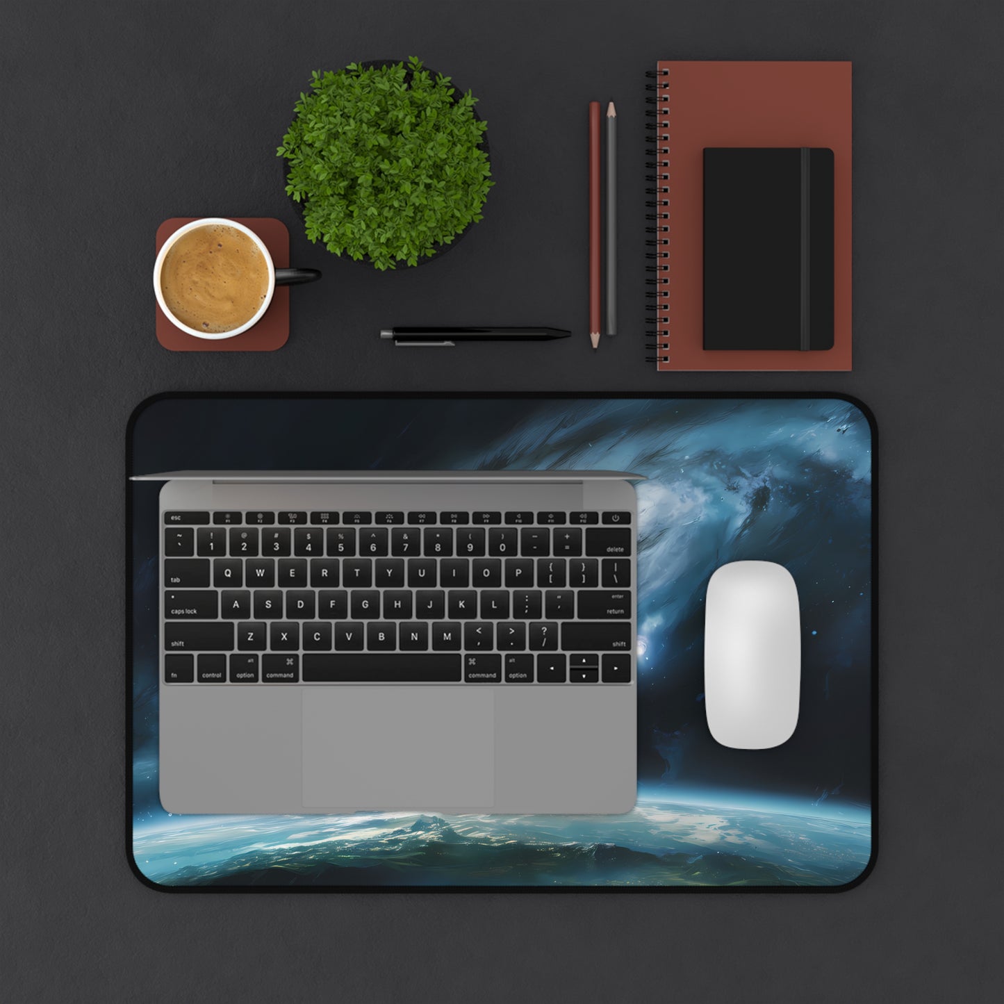 Outer Space viewing a Planet - Desk Mat