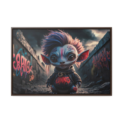 Rebel Gremlin in the Neon Alley - Gallery Canvas Wraps, Horizontal Frame