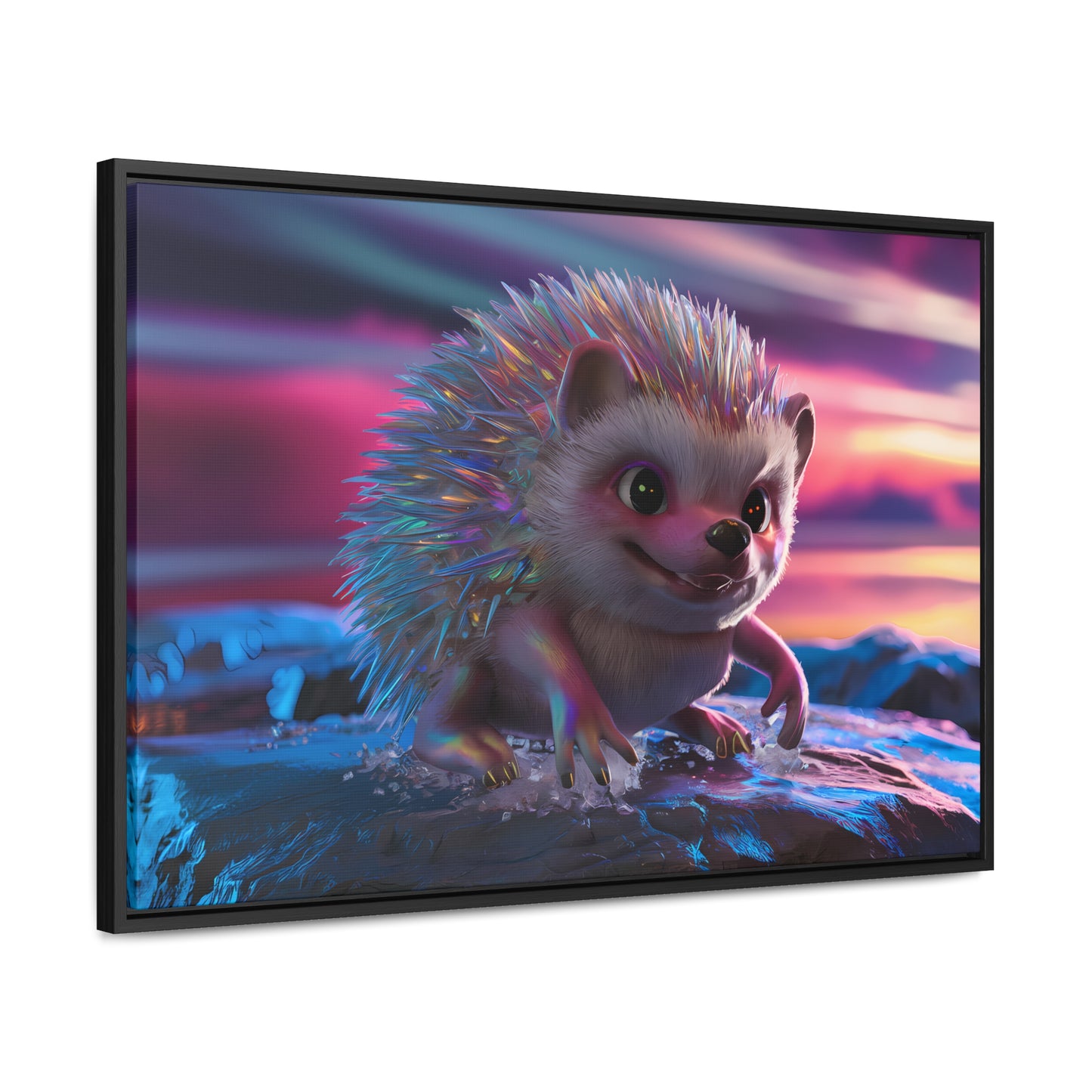 Prismatic Hedgehog at Dusk - Gallery Canvas Wraps, Horizontal Frame