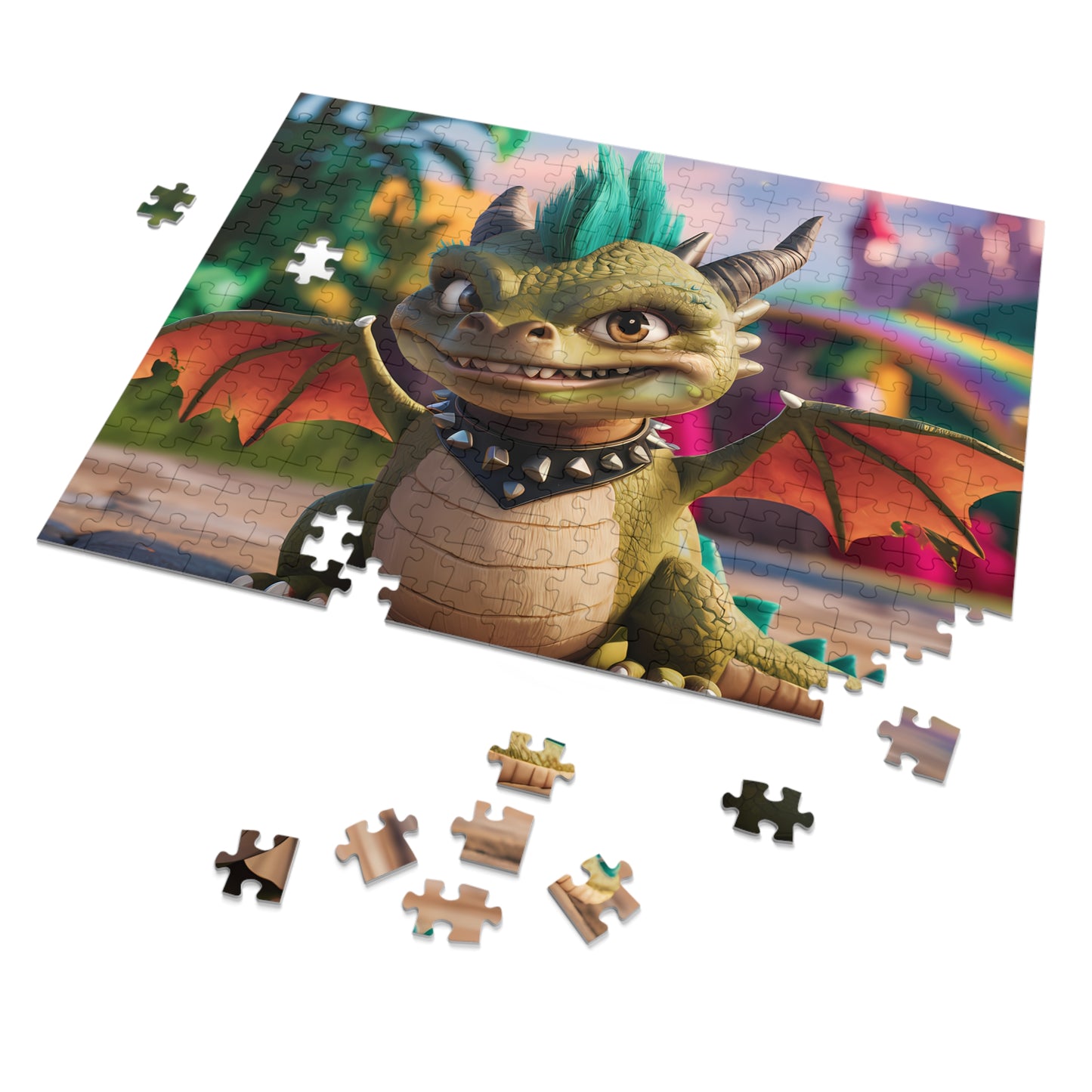 "Punk Dragon's Mischievous Smile" - Jigsaw Puzzle (30, 110, 252, 500,1000-Piece)