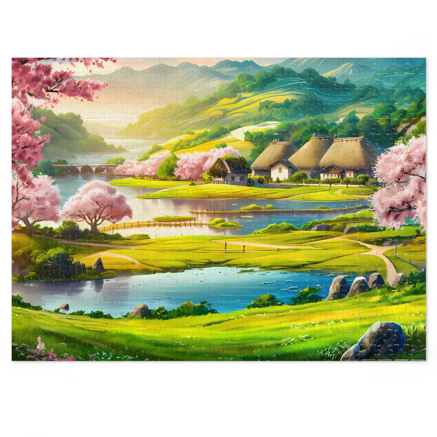 Tranquil Spring Village - Jigsaw Puzzle (30, 110, 252, 500,1000-Piece)