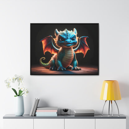 Fierce Baby Dragon Guardian - Gallery Canvas Wraps, Horizontal Frame