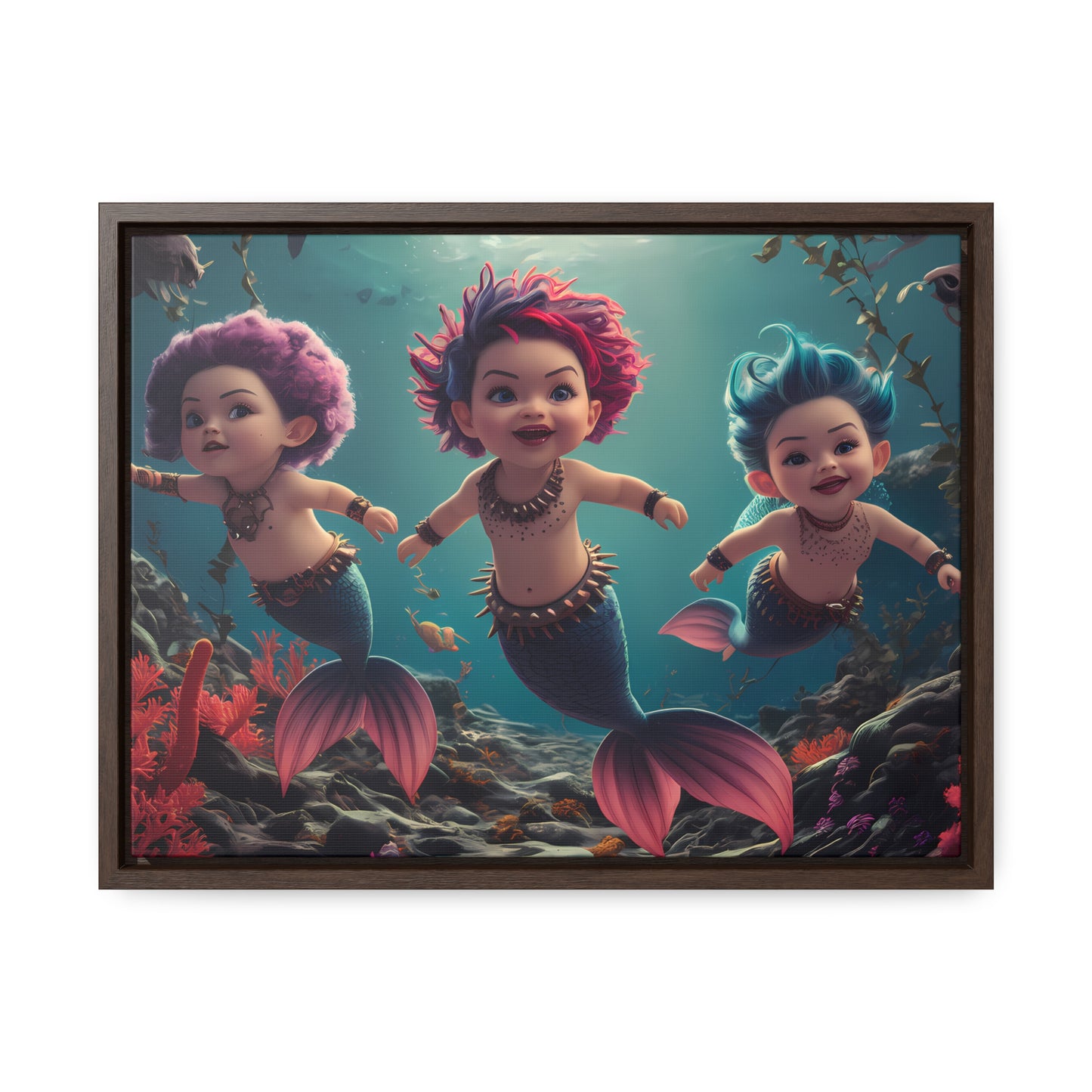 Aquatic Mischief - Gallery Canvas Wraps, Horizontal Frame