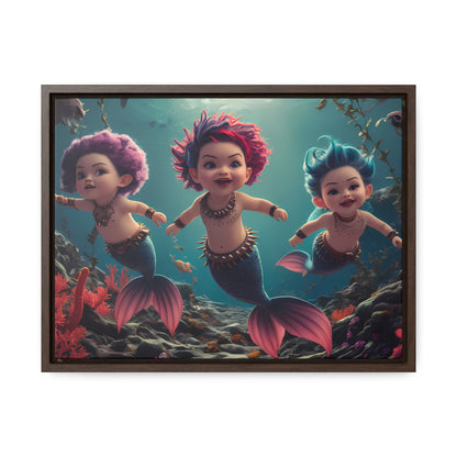 Aquatic Mischief - Gallery Canvas Wraps, Horizontal Frame