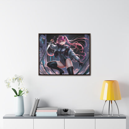 Blade of the Neon Night - Gallery Canvas Wraps, Horizontal Frame