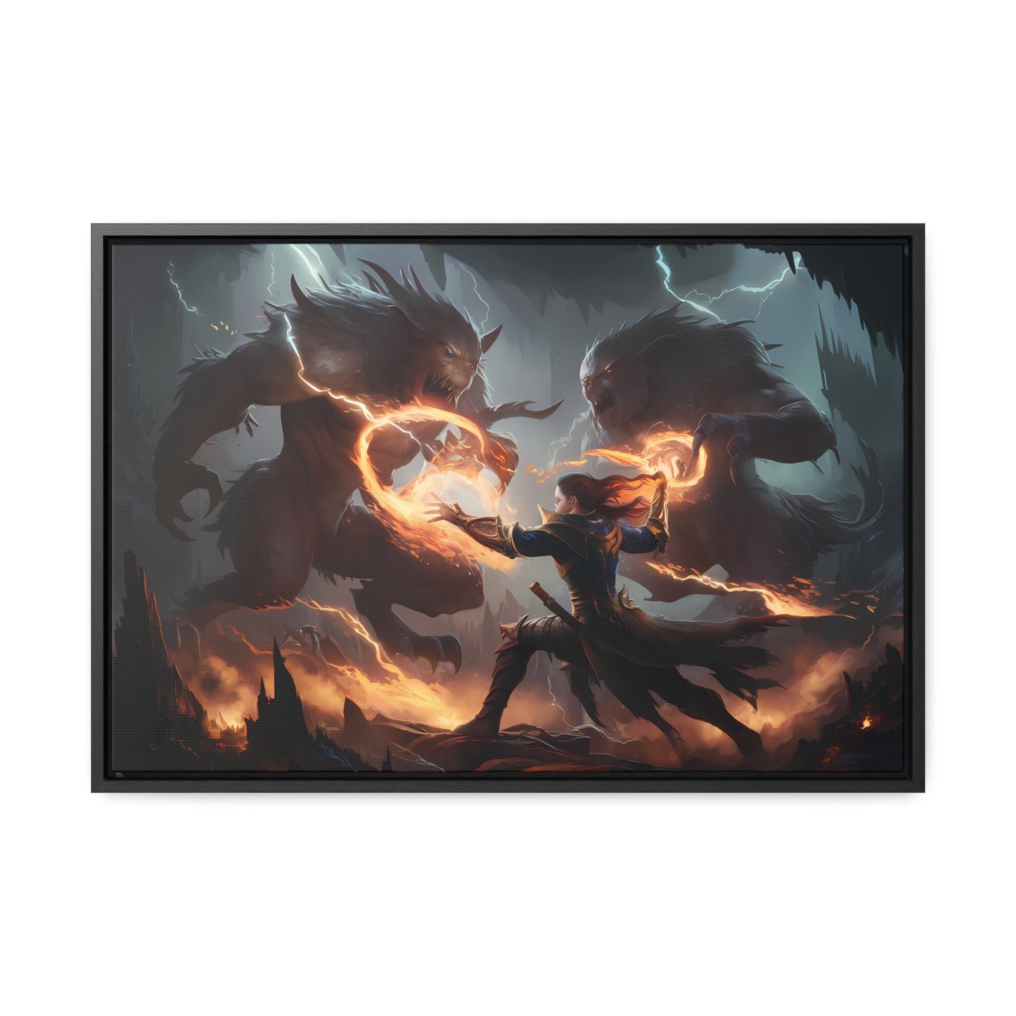 Duel of Thunder and Flame - Gallery Canvas Wraps, Horizontal Frame