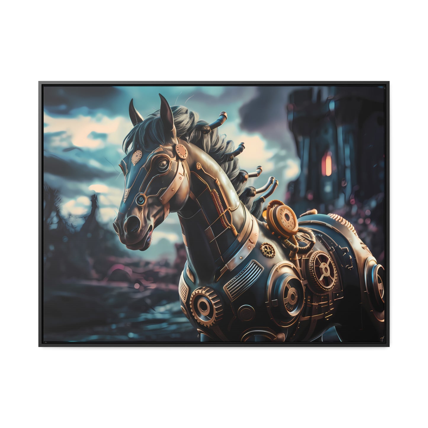 The Mechanical Steed of Dystopia - Gallery Canvas Wraps, Horizontal Frame