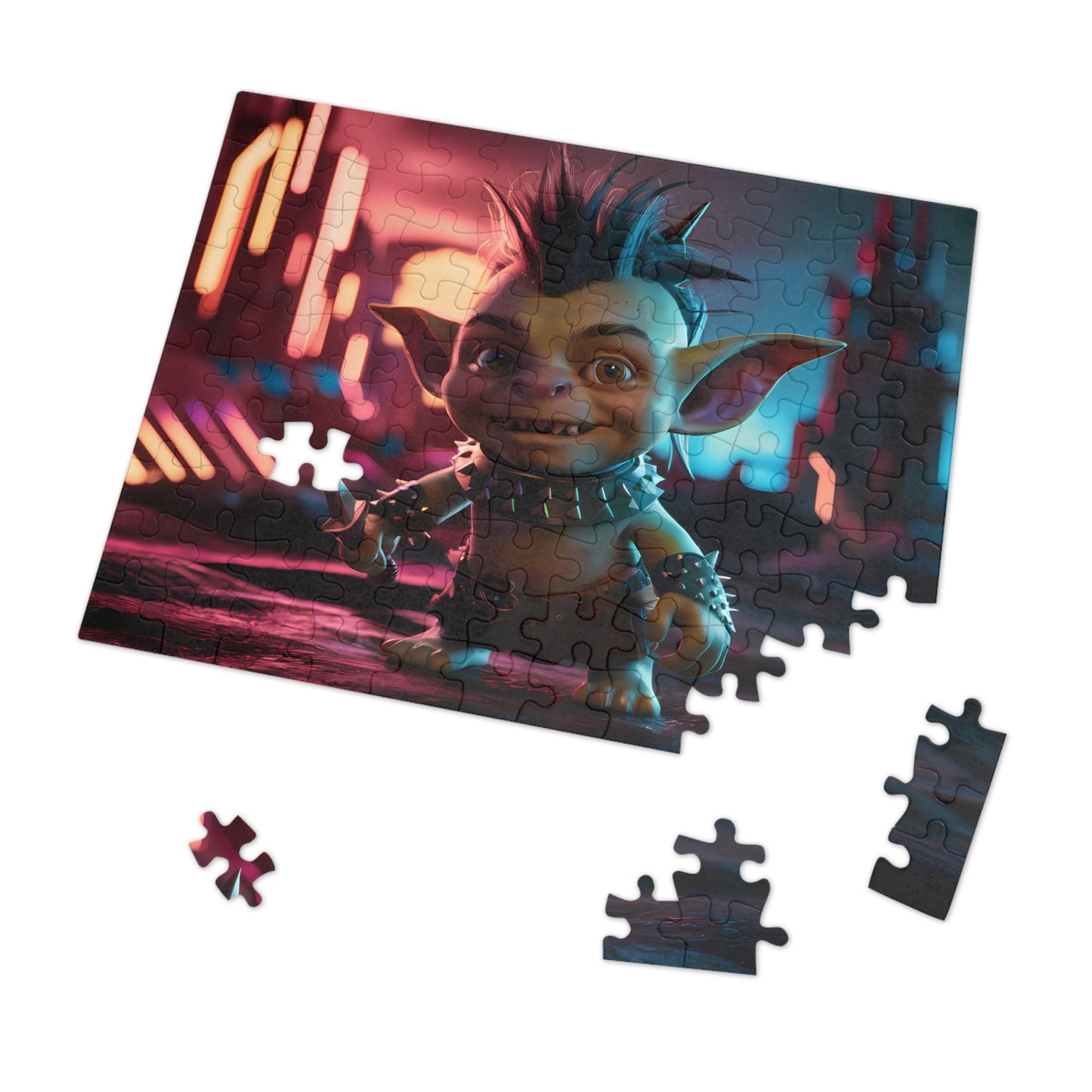 Goblin Punk in Neon Wasteland - Jigsaw Puzzle (30, 110, 252, 500,1000-Piece)