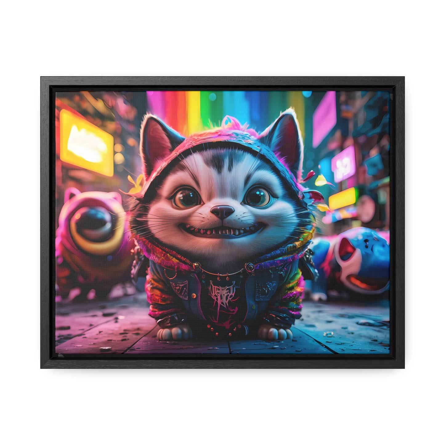 Cyberpunk Alley Cat Adventures - Gallery Canvas Wraps, Horizontal Frame