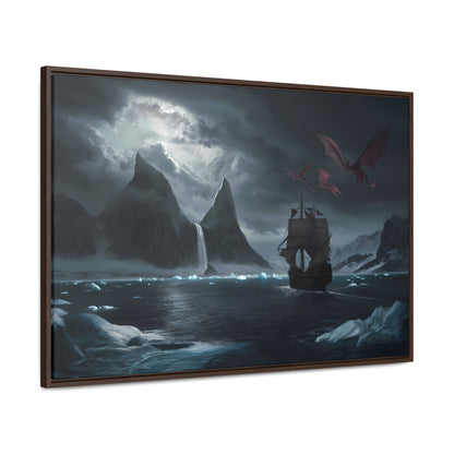 Dragons Over the Frozen Abyss - Gallery Canvas Wraps, Horizontal Frame