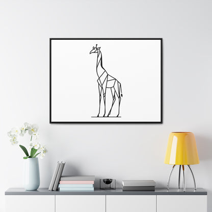 Geometric Giraffe Silhouette - Gallery Canvas Wraps, Horizontal Frame