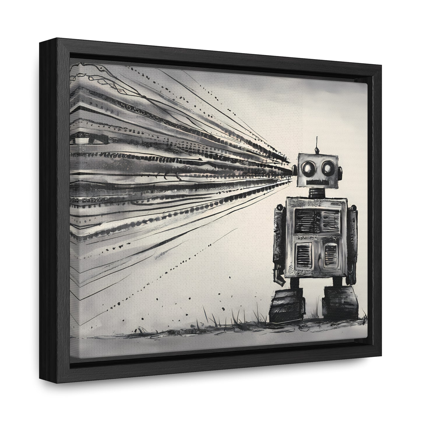 Echoes of the Machine Mind - Gallery Canvas Wraps, Horizontal Frame