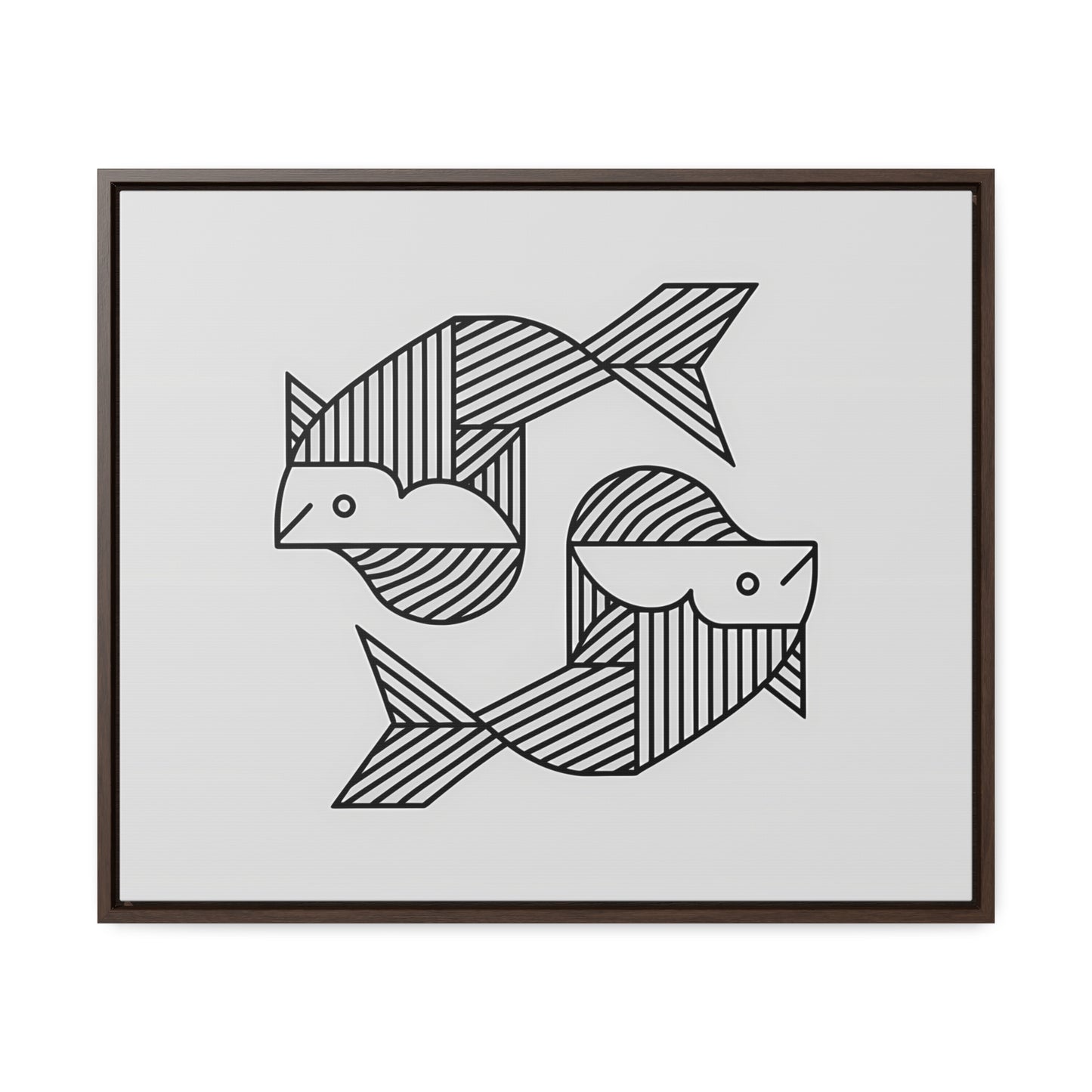 Pisces in Geometric Harmony - Gallery Canvas Wraps, Horizontal Frame