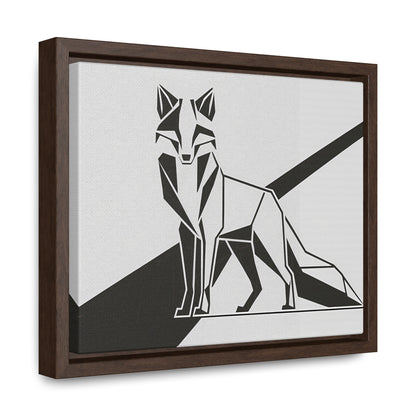 Geometric Fox in Black and White - Gallery Canvas Wraps, Horizontal Frame