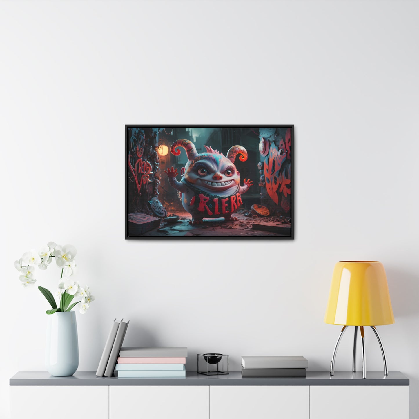 Midnight Mischief in the Alley - Gallery Canvas Wraps, Horizontal Frame