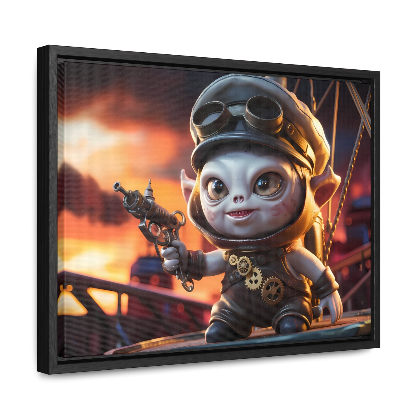 Steampunk Goblin Commander at Dusk - Gallery Canvas Wraps, Horizontal Frame