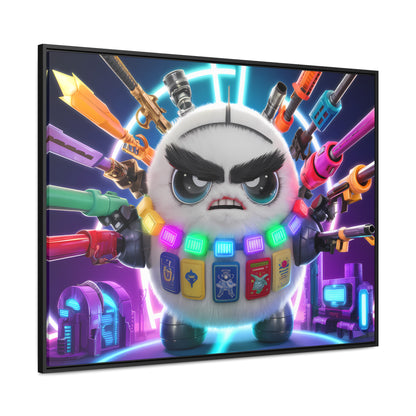 Battle-Ready Fluffbot: The Ultimate Arsenal - Gallery Canvas Wraps, Horizontal Frame