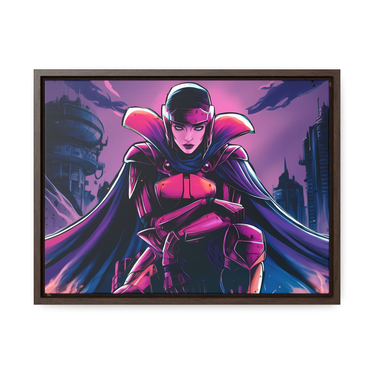 Guardian of the Neon Empire - Gallery Canvas Wraps, Horizontal Frame