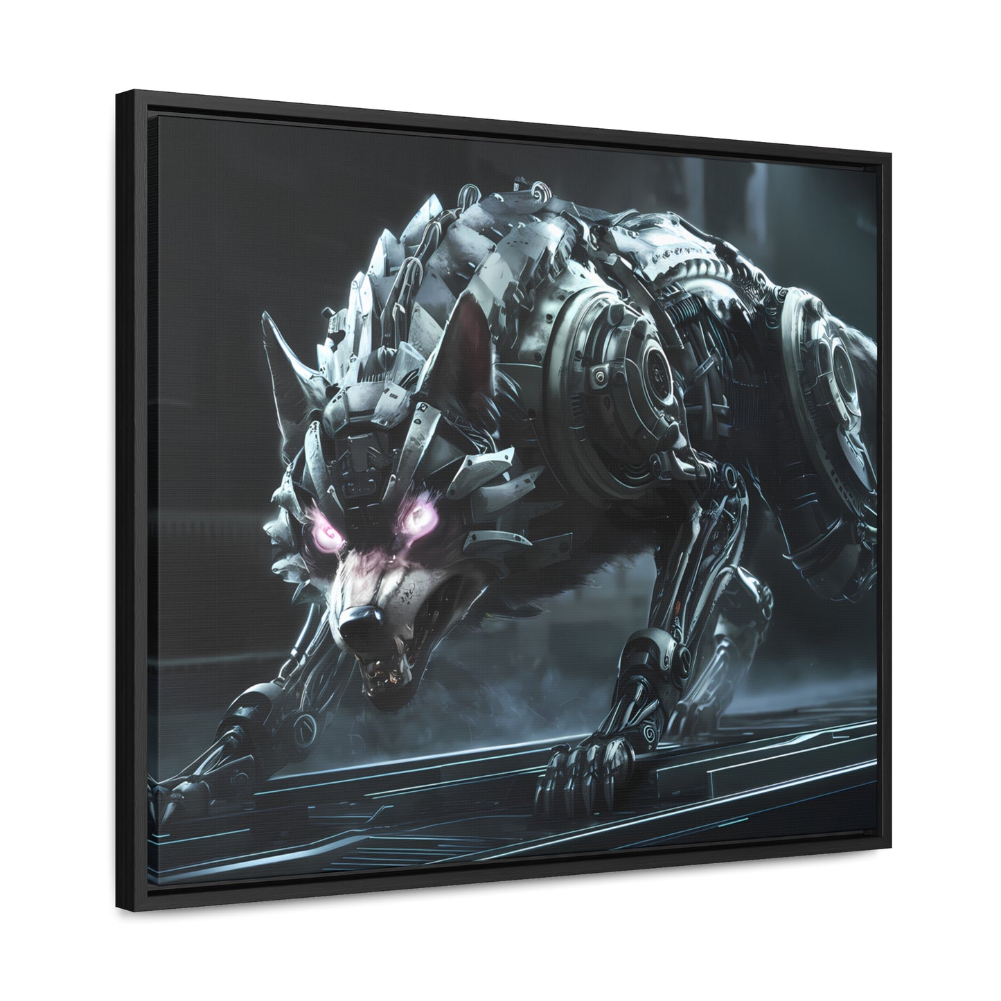 Cybernetic Alpha Wolf - Gallery Canvas Wraps, Horizontal Frame