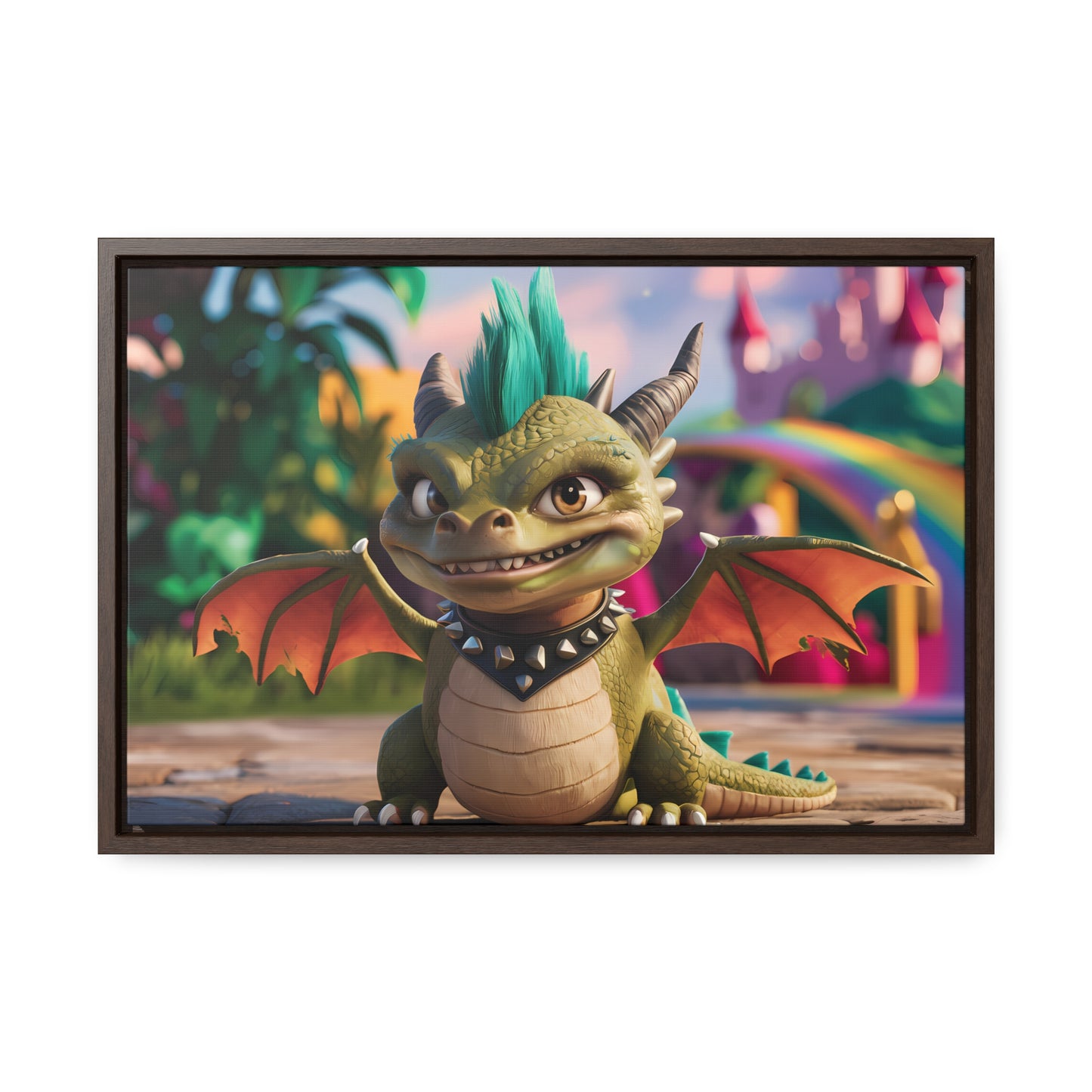 "Spike the Mischievous Baby Dragon" - Gallery Canvas Wraps, Horizontal Frame